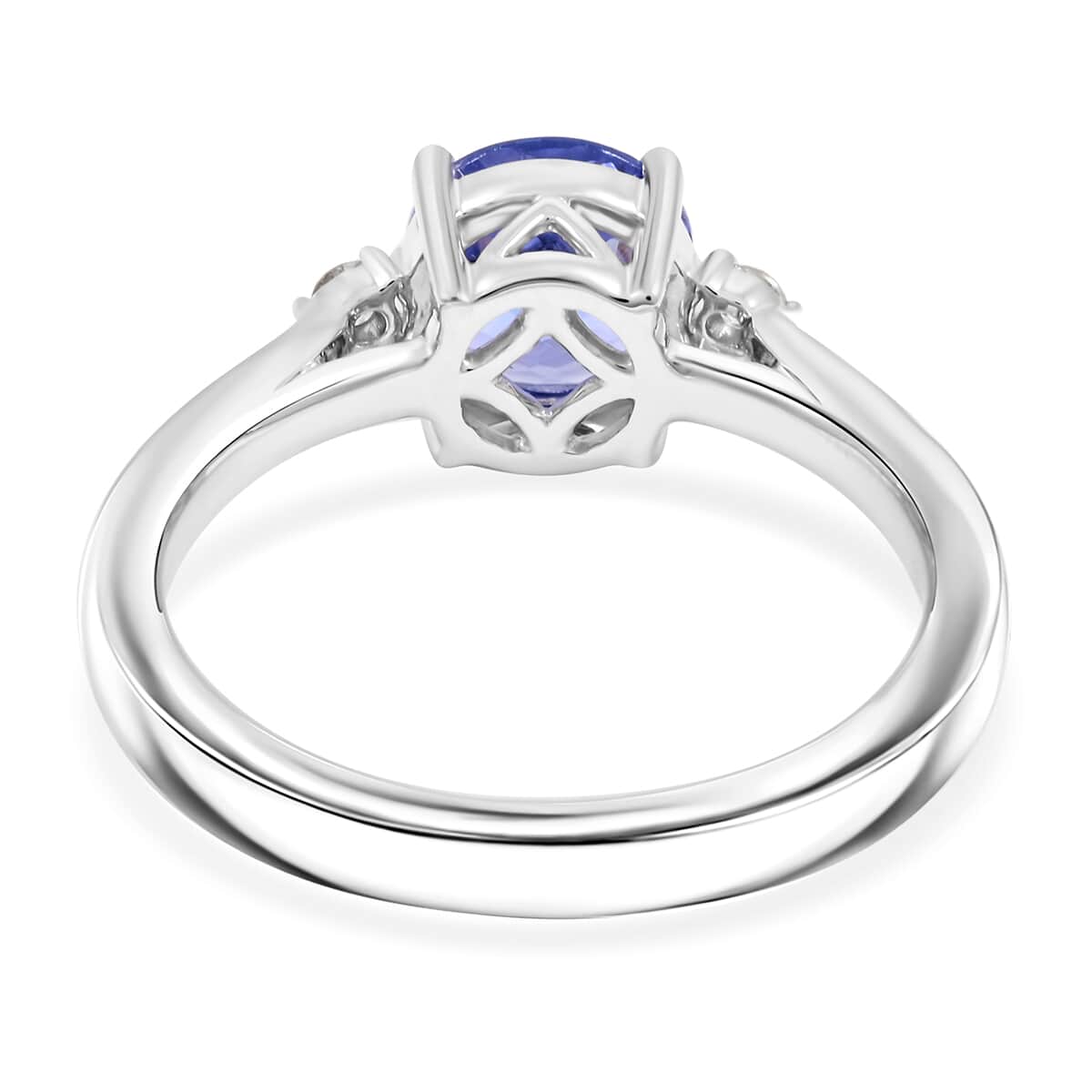 Doorbuster Certified & Appraised Luxoro AAA Tanzanite and G-H I2 Diamond 1.60 ctw Ring in 10K White Gold with Free Tanzanite Book (Size 10.0) image number 4