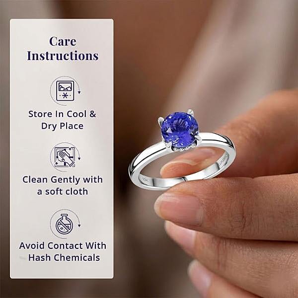 Certified & Appraised Luxoro 10K White Gold AAA Tanzanite, Diamond (G-H, I2) Ring (Size 10.5) 2.05 ctw