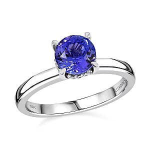  Certified & Appraised Luxoro 10K White Gold AAA Tanzanite, Diamond (G-H, I2) Ring (Size 6.5) 2.05 ctw