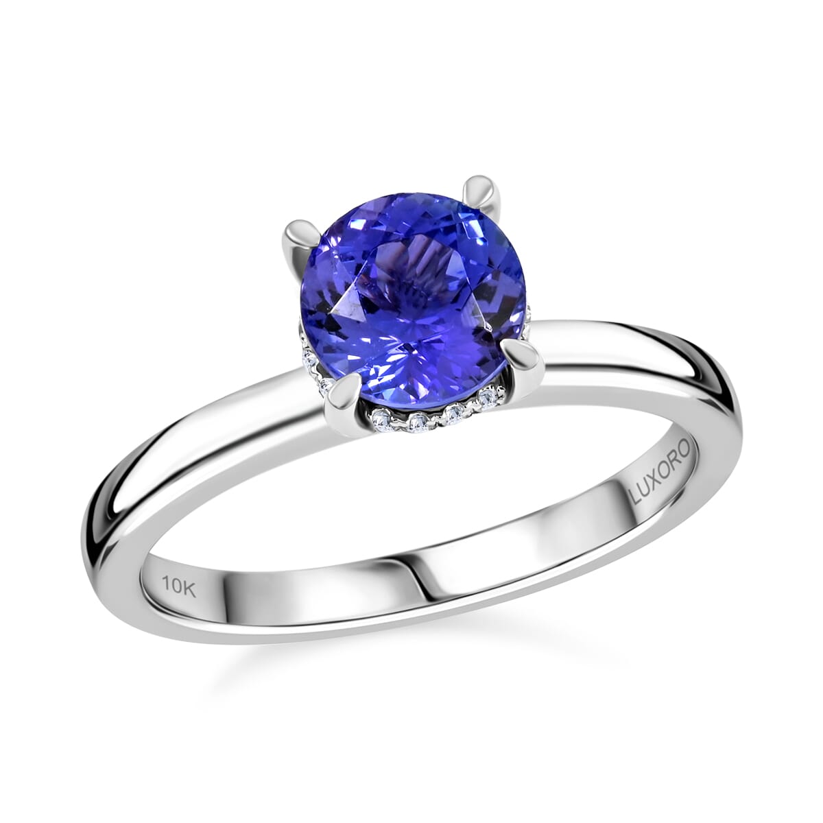 Luxoro AAA Tanzanite and G-H I2 Diamond 2.05 ctw Ring in 10K White Gold (Size 8.0) image number 0
