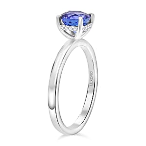 Certified & Appraised Luxoro AAA Tanzanite and G-H I2 Diamond 2.05 ctw Ring in 10K White Gold (Size 8.0)