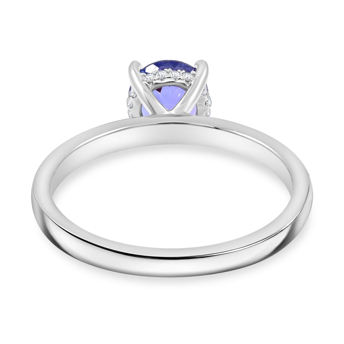 Luxoro AAA Tanzanite and G-H I2 Diamond 2.05 ctw Ring in 10K White Gold (Size 8.0) image number 4