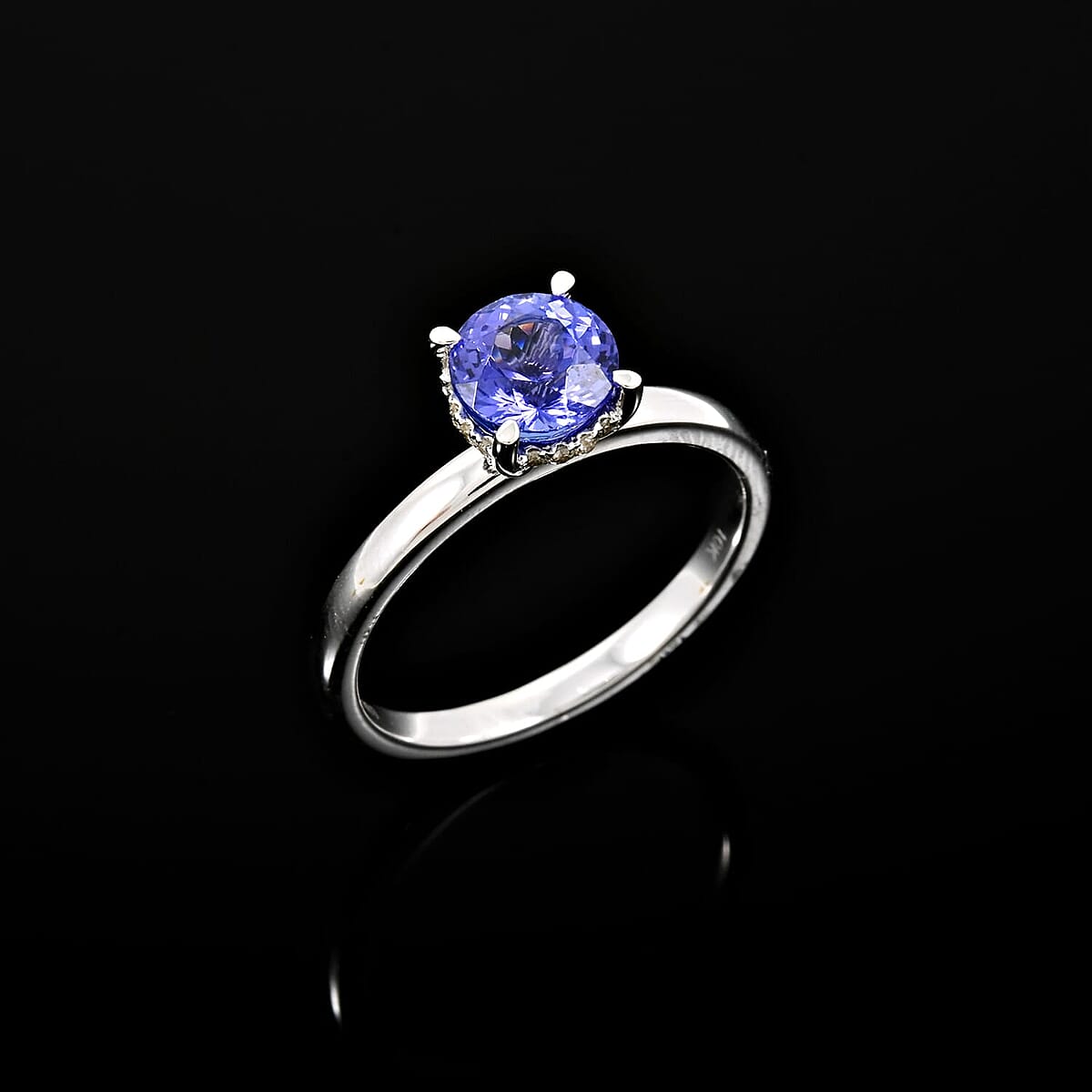 Doorbuster Certified & Appraised Luxoro 10K White Gold AAA Tanzanite, Diamond (G-H, I2) Ring (Size 8.5) 2.05 ctw image number 1