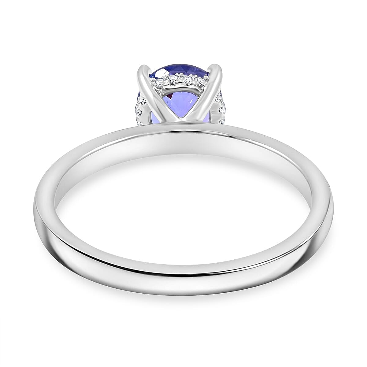 Doorbuster Certified & Appraised Luxoro 10K White Gold AAA Tanzanite, Diamond (G-H, I2) Ring (Size 9.5) 2.05 ctw image number 4