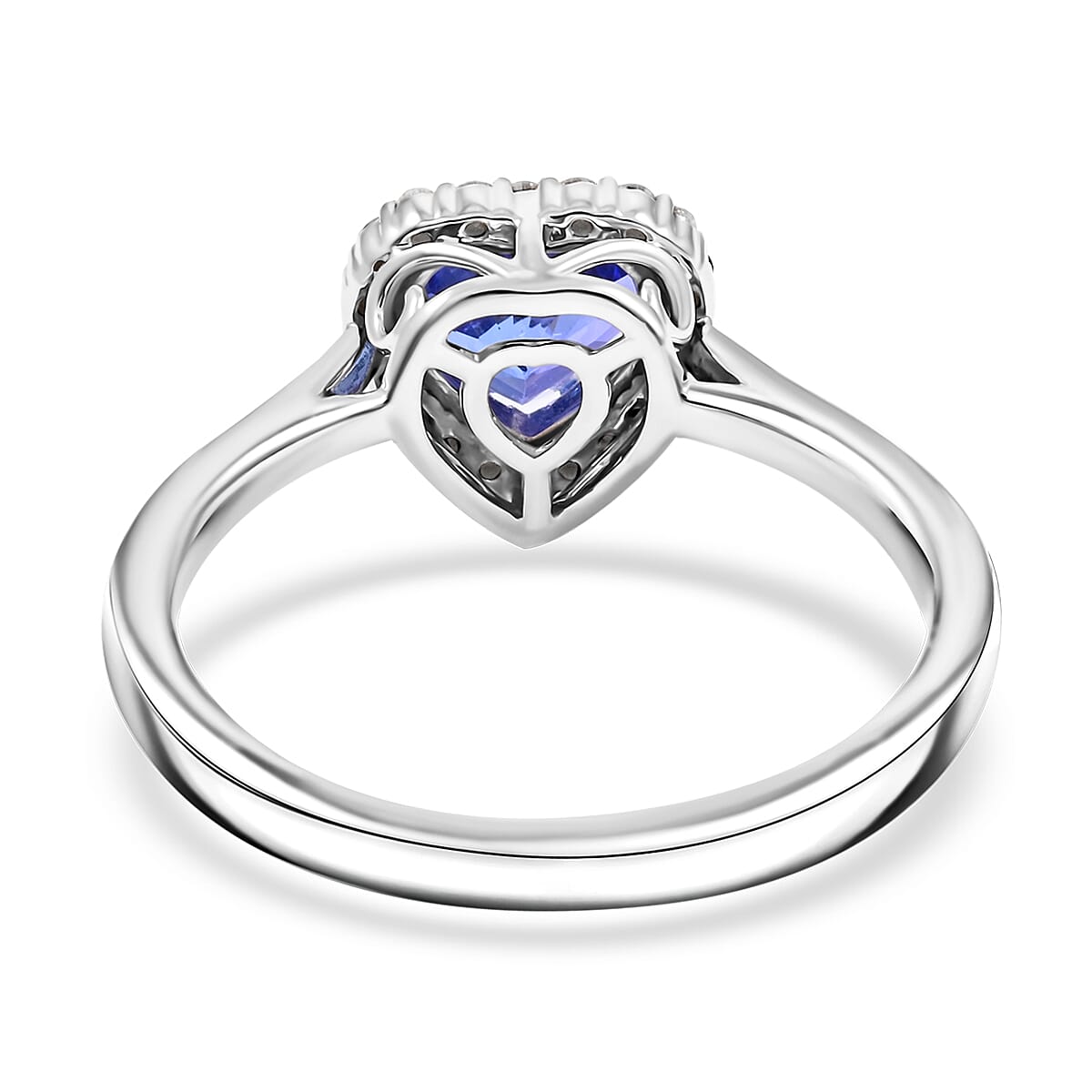 Certified & Appraised Luxoro AAA Tanzanite and G-H I2 Diamond 1.55 ctw Ring in 10K White Gold with Free Tanzanite Book (Size 7.0) image number 4