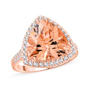 Certified & Appraised Luxoro AAA Marropino Morganite and G-H I2 Diamond 5.15 ctw Ring in 10K Rose Gold (Size 10.0) 4.30 Grams