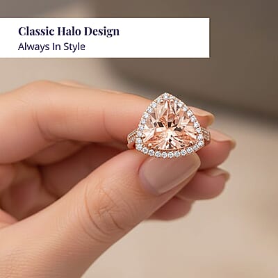 Certified & Appraised Luxoro AAA Marropino Morganite and G-H I2 Diamond 5.15 ctw Ring in 10K Rose Gold (Size 7.5) 4.30 Grams