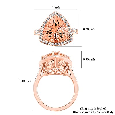 Certified & Appraised Luxoro AAA Marropino Morganite and G-H I2 Diamond 5.15 ctw Ring in 10K Rose Gold (Size 7.5) 4.30 Grams