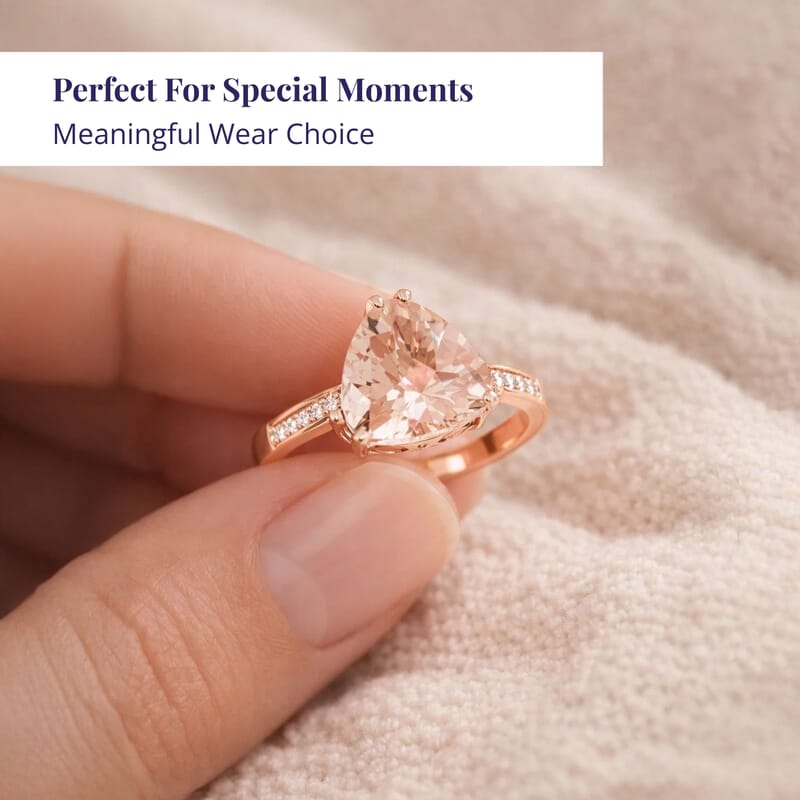 Certified and Appraised Luxoro AAA Marropino Morganite and G-H I2 Diamond 3.00 ctw Ring in 10K Rose Gold (Size 10.0)