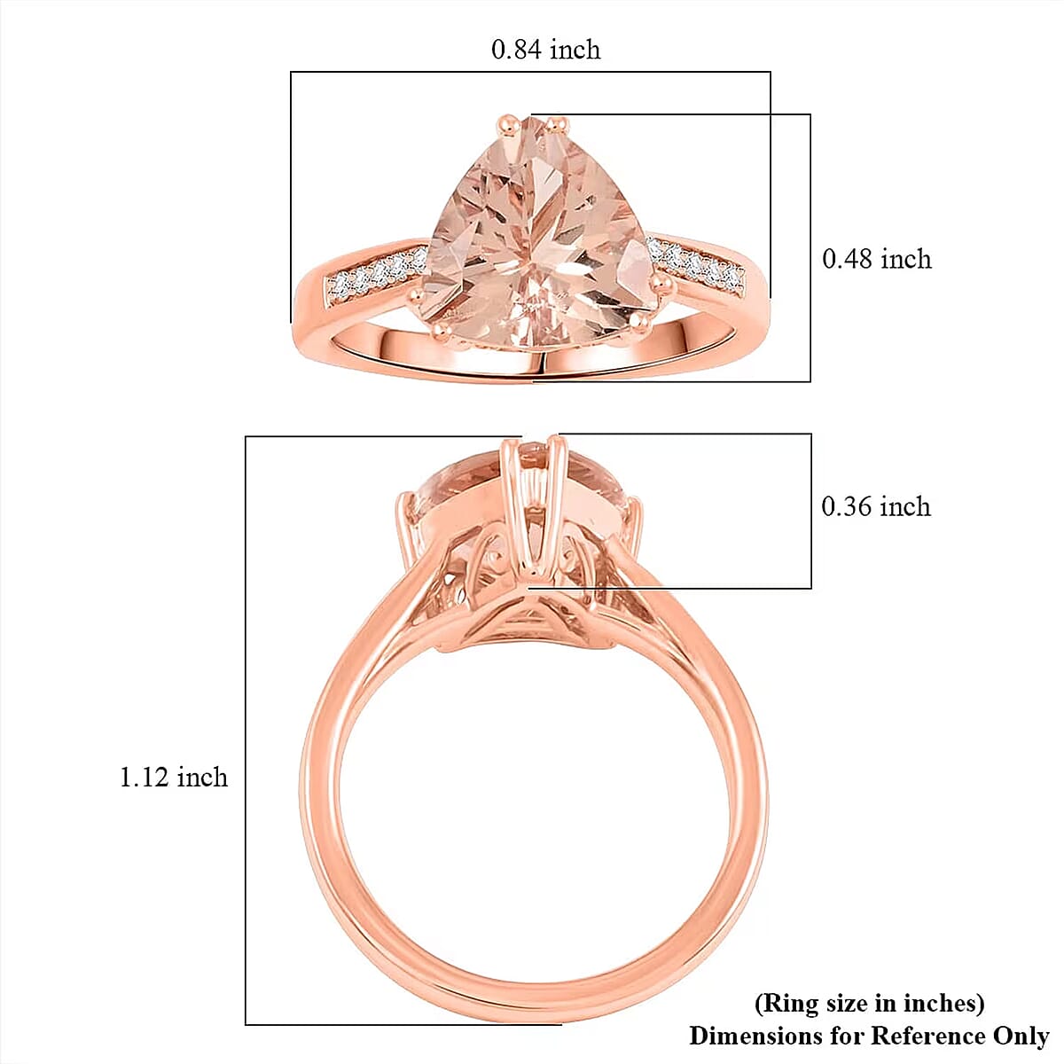 Certified & Appraised Luxoro 10K Rose Gold AAA Marropino Morganite, Diamond (G-H, I2) Ring (Size 11.5) 3.00 ctw image number 5