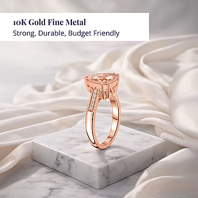 Certified & Appraised Luxoro 10K Rose Gold AAA Marropino Morganite, Diamond (G-H, I2) Ring (Size 12.0) 3.00 ctw