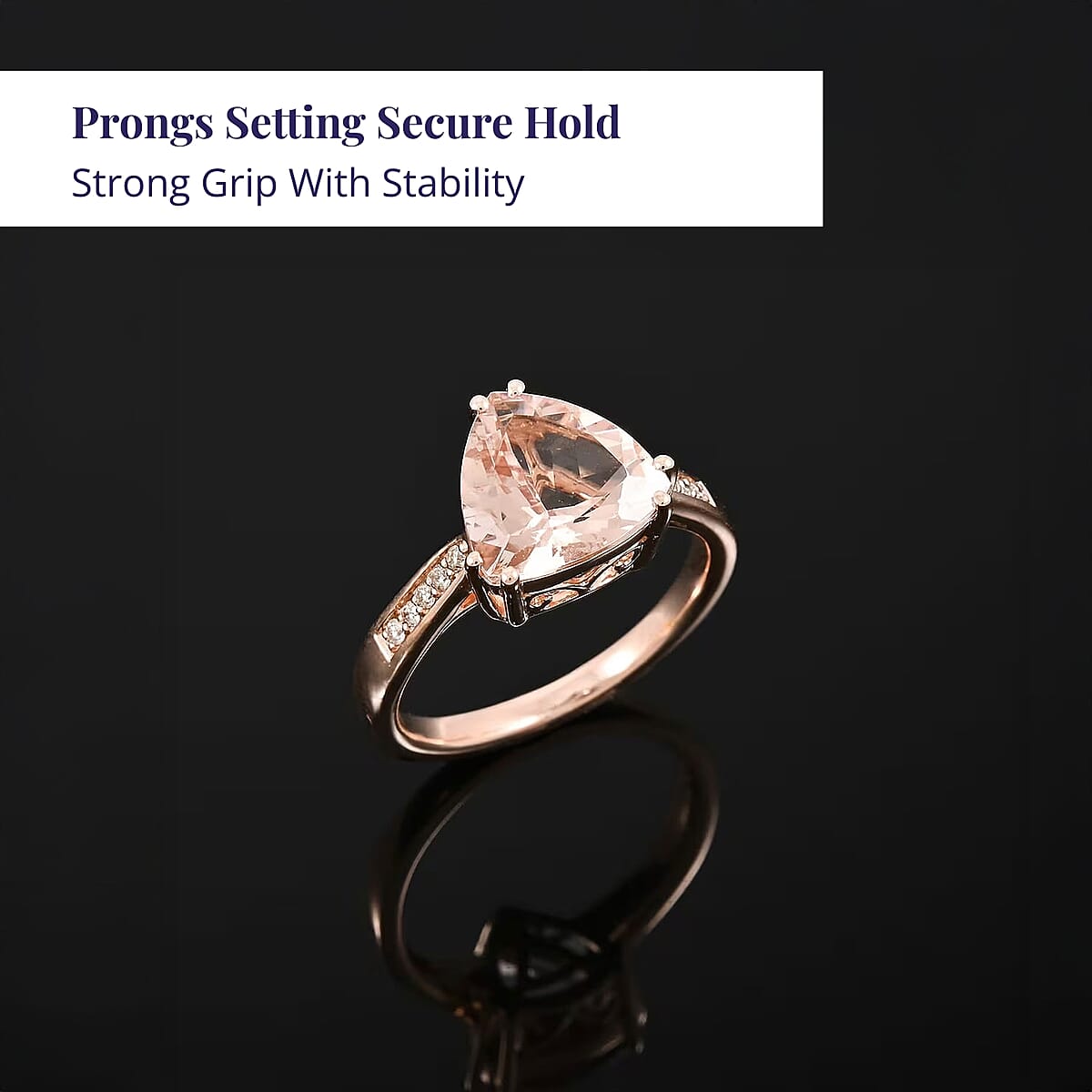Certified & Appraised Luxoro 10K Rose Gold AAA Marropino Morganite, Diamond (G-H, I2) Ring (Size 12.0) 3.00 ctw image number 3
