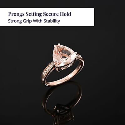 Certified & Appraised Luxoro 10K Rose Gold AAA Marropino Morganite, Diamond (G-H, I2) Ring (Size 12.0) 3.00 ctw