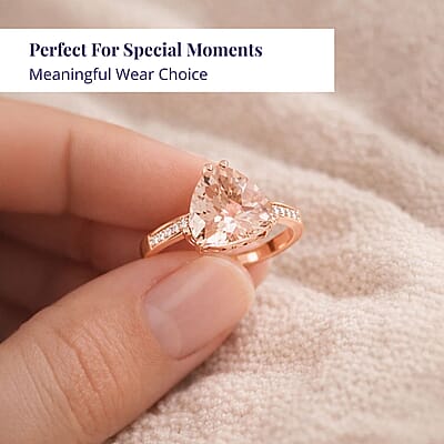 Certified & Appraised Luxoro 10K Rose Gold AAA Marropino Morganite, Diamond (G-H, I2) Ring (Size 12.0) 3.00 ctw
