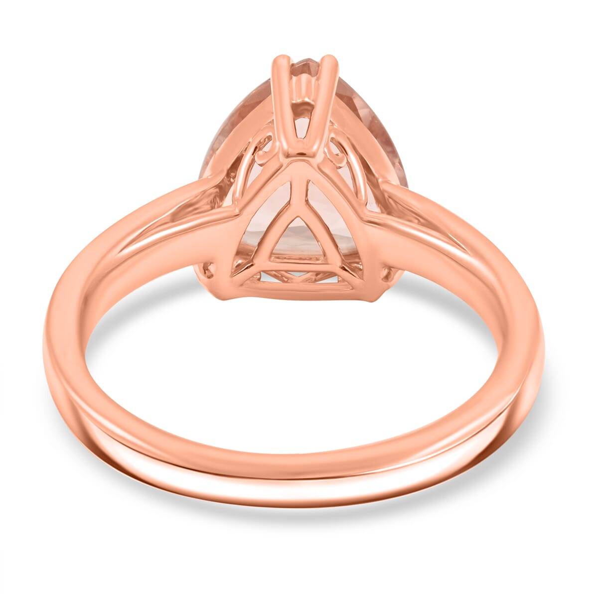 Certified & Appraised Luxoro AAA Marropino Morganite and G-H I2 Diamond 3.00 ctw Ring in 10K Rose Gold (Size 6.0) image number 4