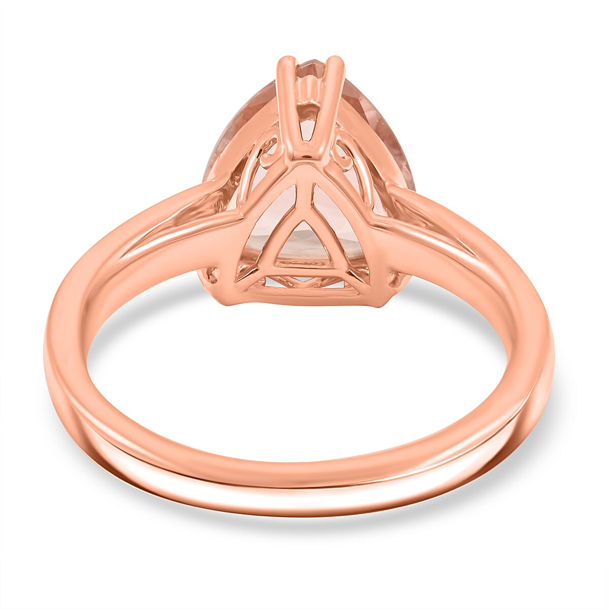 Certified & Appraised Luxoro AAA Marropino Morganite and G-H I2 Diamond 3.00 ctw Ring in 10K Rose Gold (Size 8.0) image number 4