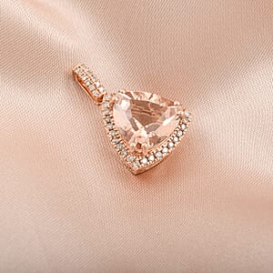 Certified & Appraised Luxoro 10K Rose Gold AAA Marropino Morganite, Diamond (G-H, I2) (0.36 cts) Pendant without Chain 5.05 ctw