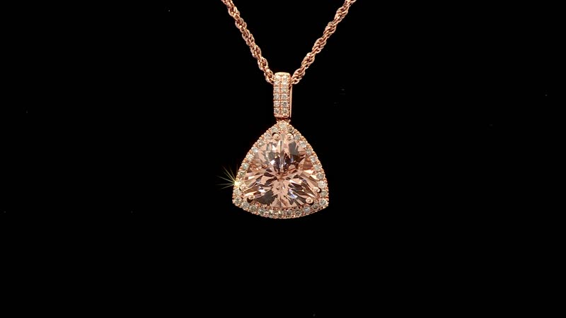 Certified & Appraised Luxoro 10K Rose Gold AAA Marropino Morganite, Diamond (G-H, I2) (0.36 cts) Pendant without Chain 5.05 ctw