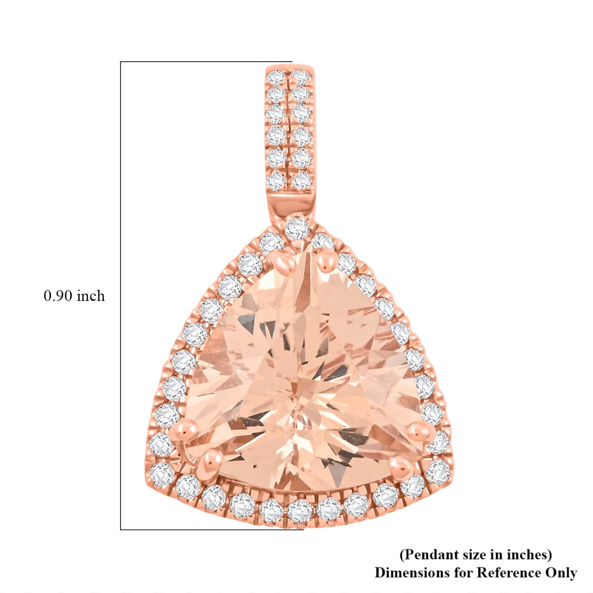 Certified & Appraised Luxoro AAA Marropino Morganite and G-H I2 Diamond 5.05 ctw Pendant in 10K Rose Gold image number 4