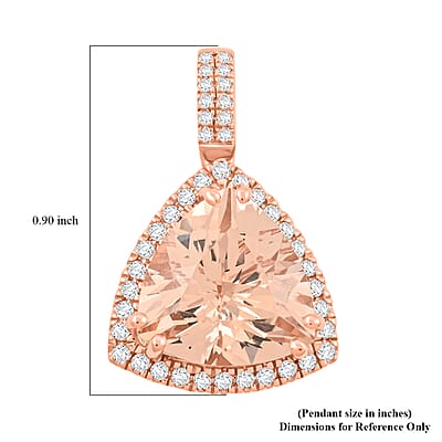 Certified & Appraised Luxoro 10K Rose Gold AAA Marropino Morganite, Diamond (G-H, I2) (0.36 cts) Pendant without Chain 5.05 ctw