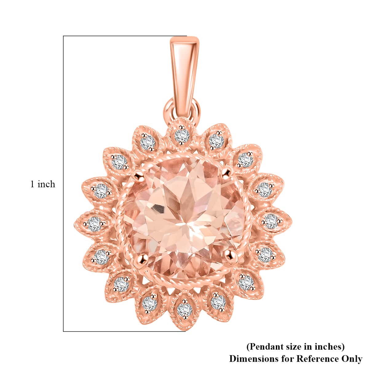 Certified & Appraised Luxoro AAA Marropino Morganite and G-H I2 Diamond 3.50 ctw Pendant in 10K Rose Gold image number 4