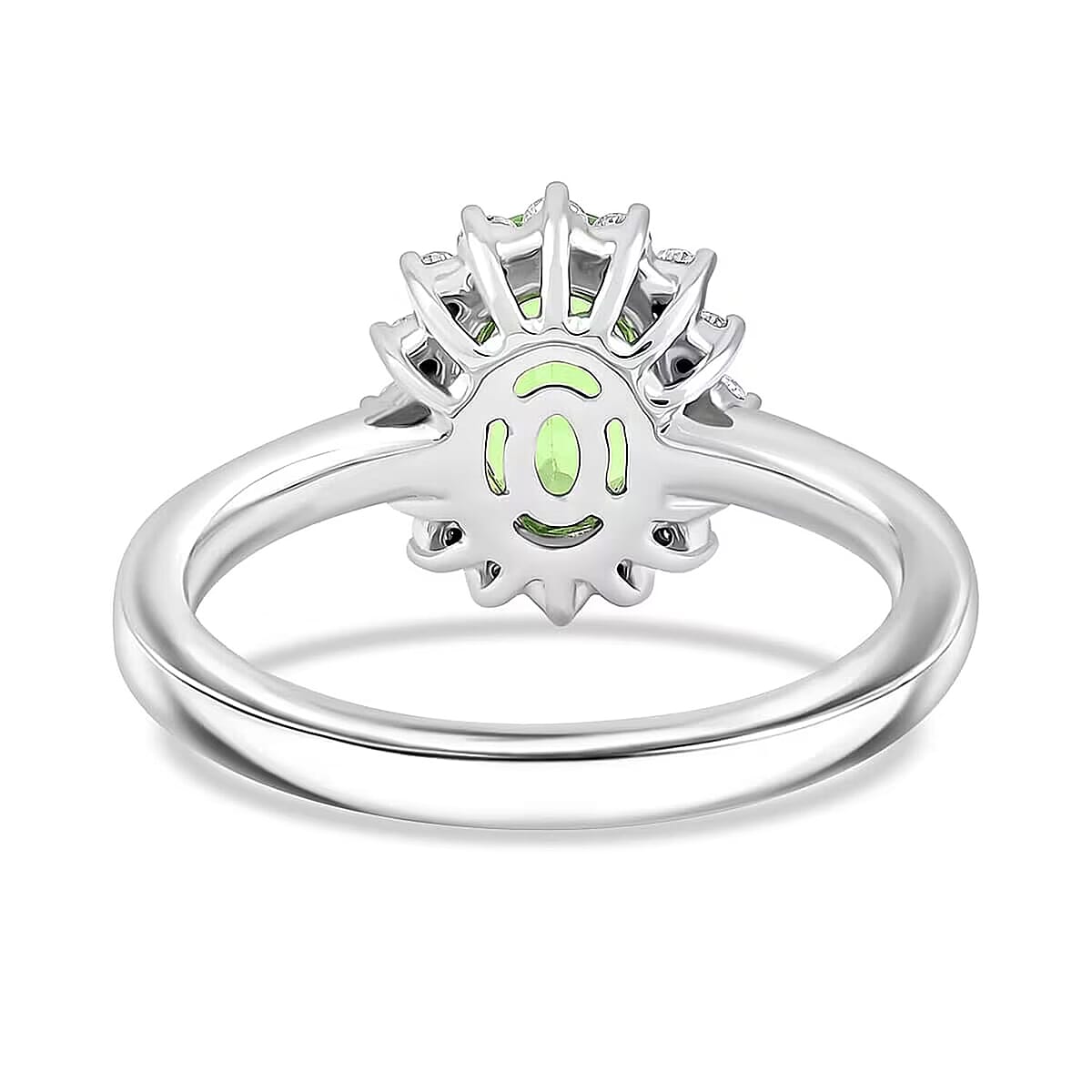Certified & Appraised Rhapsody AAAA Tsavorite Garnet and E-F VS Diamond 1.60 ctw Ring in 950 Platinum (Size 10.5) 5.90 Grams image number 6