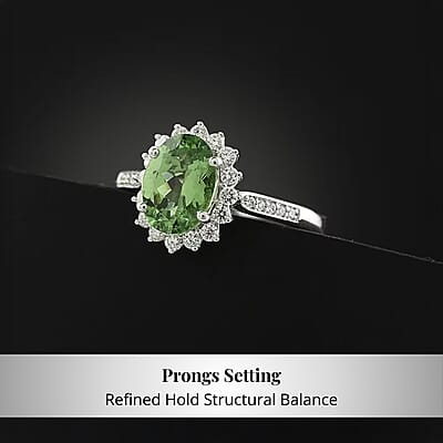 Certified & Appraised Rhapsody AAAA Tsavorite Garnet and E-F VS Diamond 1.60 ctw Ring in 950 Platinum (Size 5.0) 5.90 Grams