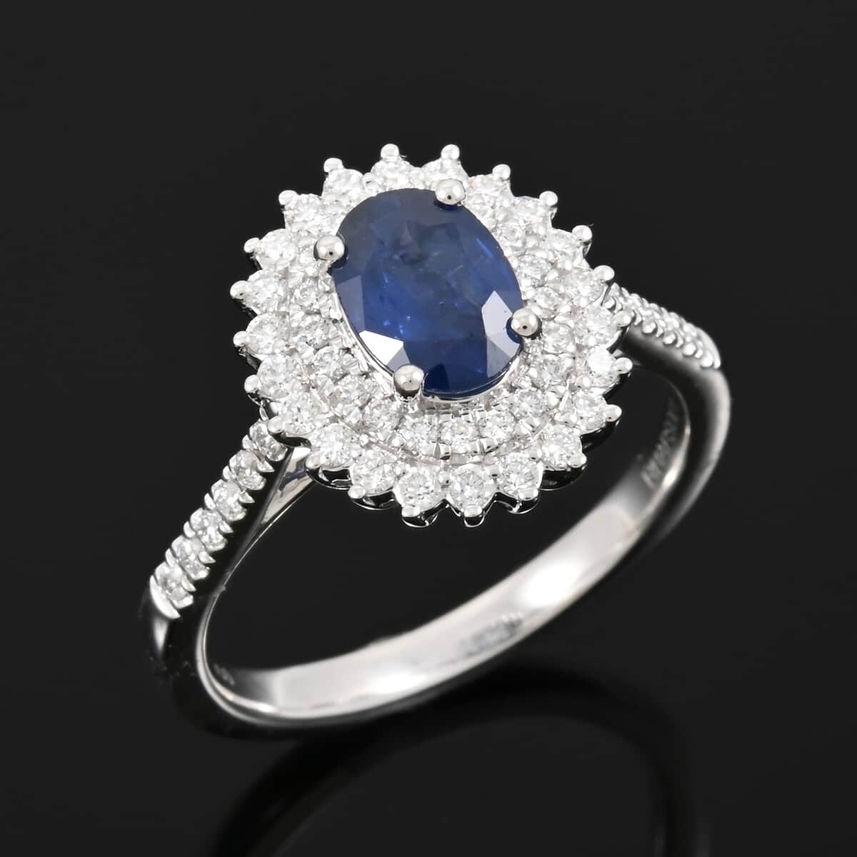 Rhapsody AAAA Andranondambo Blue Sapphire and E-F VS Diamond 1.35 ctw Ring in 950 Platinum (Size 10.0) 5.65 Grams image number 1