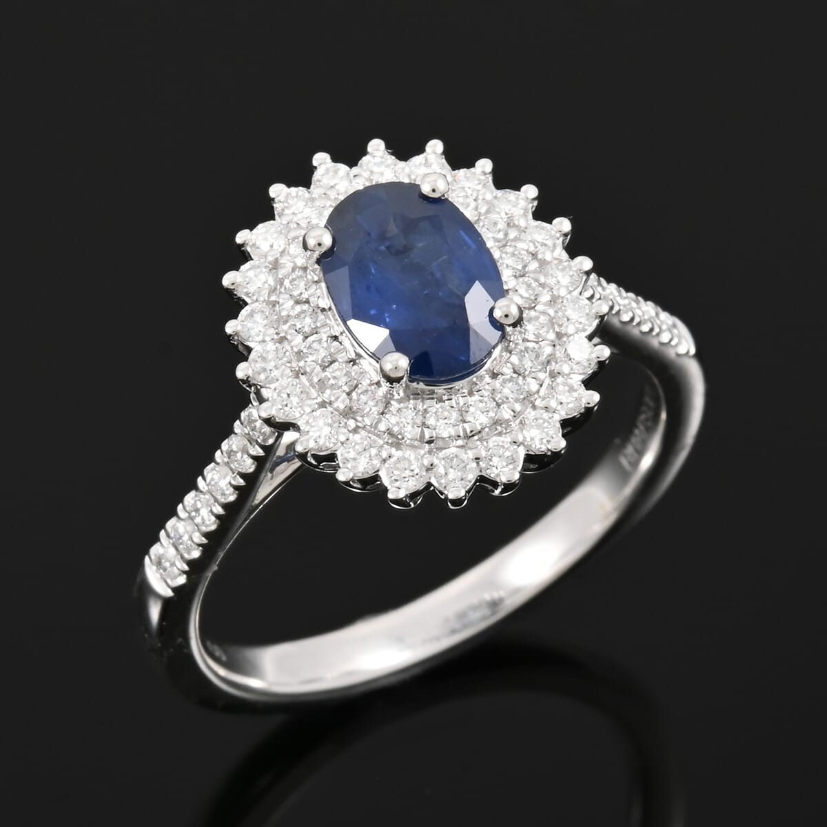 Rhapsody AAAA Andranondambo Blue Sapphire and E-F VS Diamond 1.35 ctw Ring in 950 Platinum (Size 6.0) 5.65 Grams image number 1