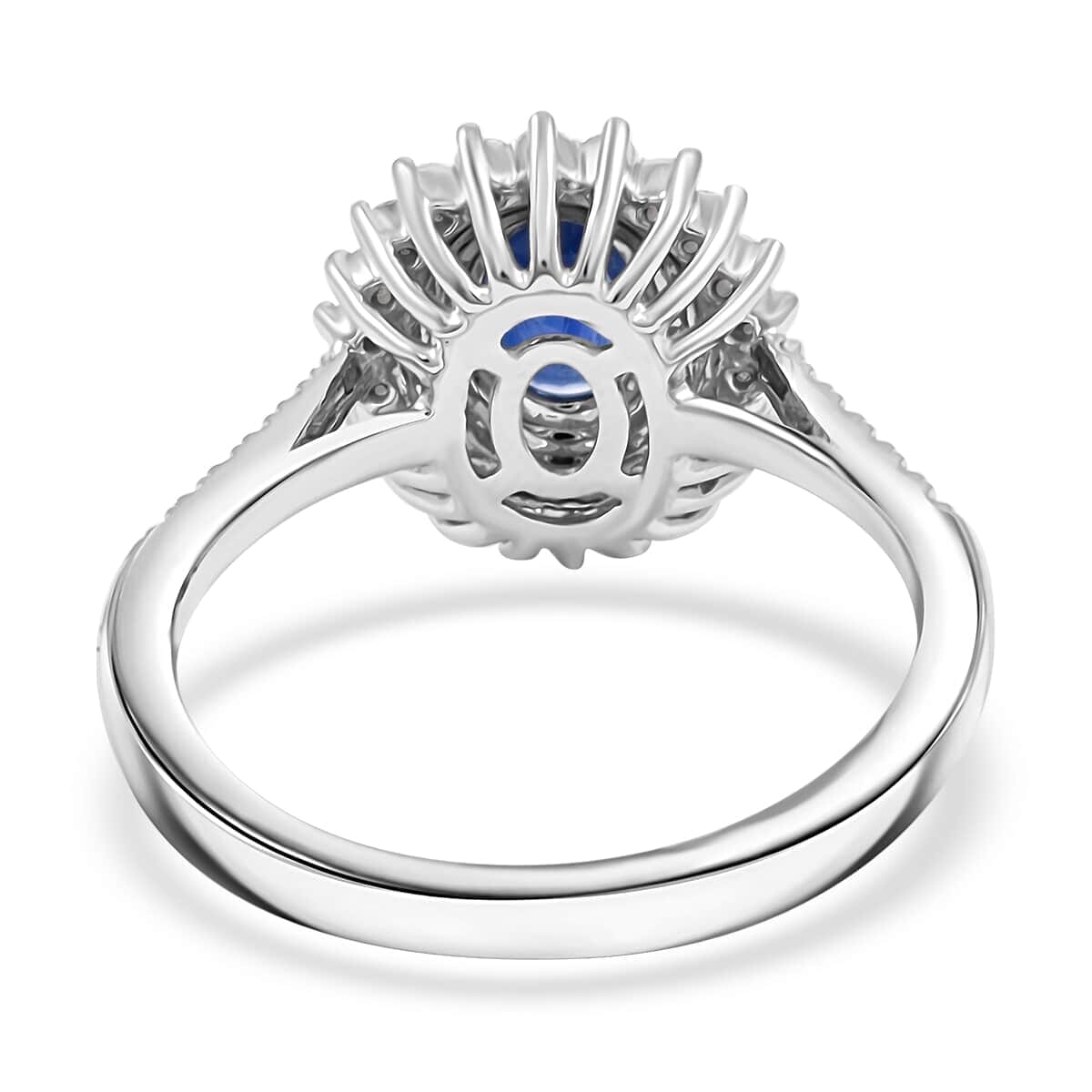 Certified & Appraised Rhapsody 950 Platinum AAAA Blue Sapphire, Diamond (E-F, VS) (0.40 cts) Ring (Size 8.5) 1.35 ctw image number 4