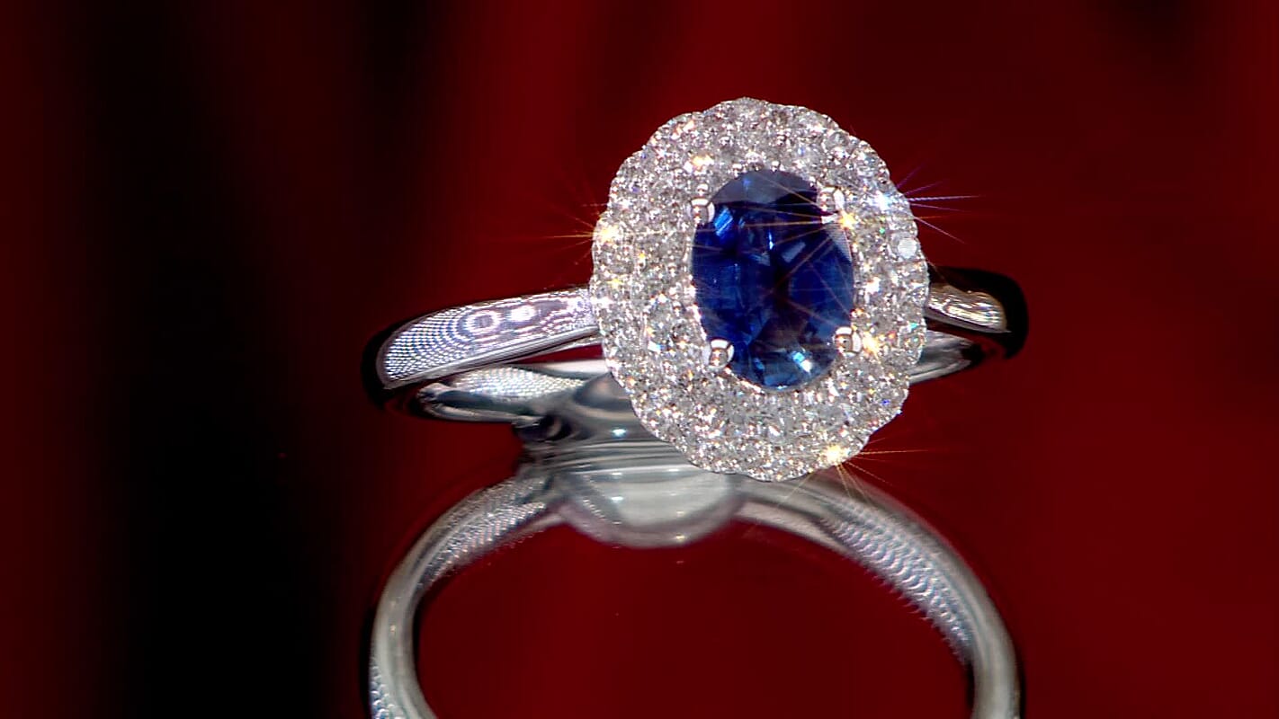 Rhapsody AAAA Blue Sapphire and E-F VS Diamond 1.45 ctw Ring in 950 Platinum (Size 10.0) 6.20 Grams