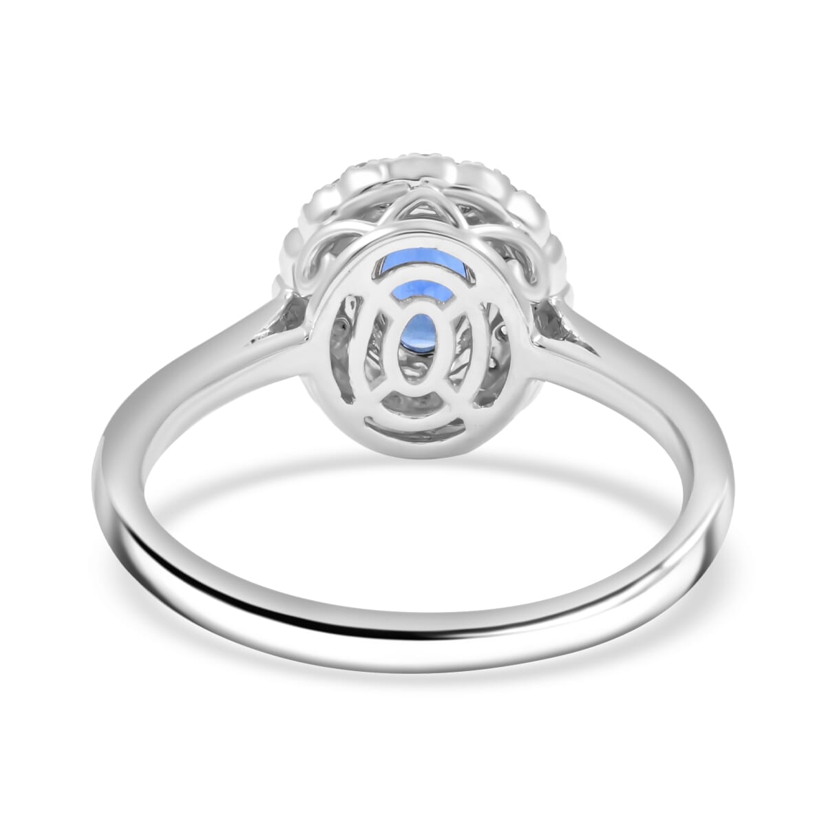 Rhapsody  950 Platinum  AAAA  Blue Sapphire   White Diamond  VS Ring 1.45 ctw ,  Platinum Wt. 6.22 g image number 4