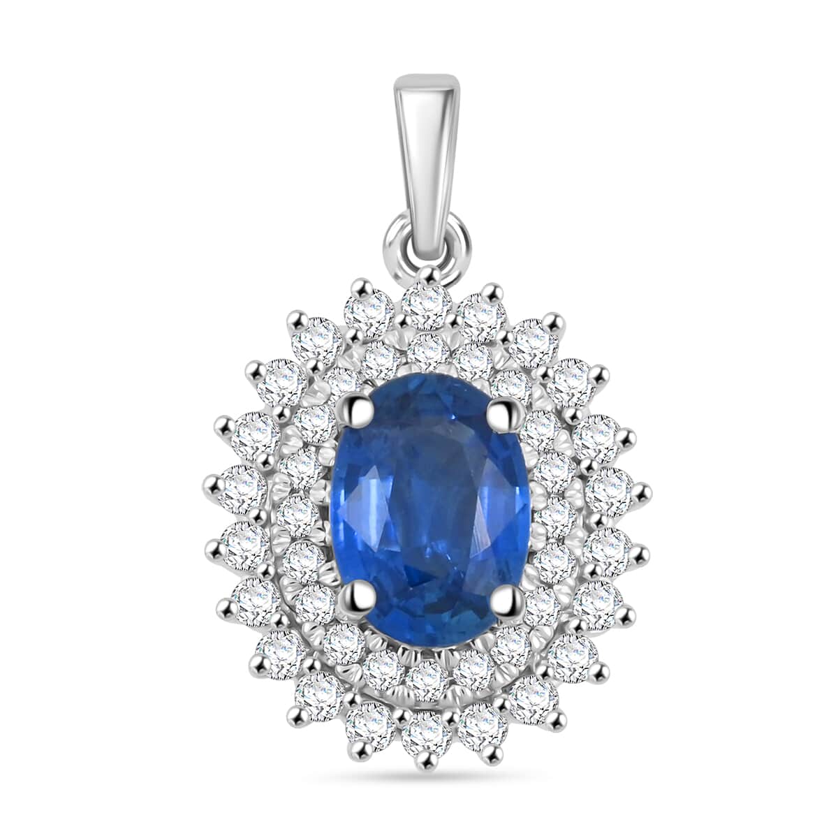 Rhapsody AAAA Andranondambo Blue Sapphire and E-F VS Diamond 1.40 ctw Pendant in 950 Platinum image number 0