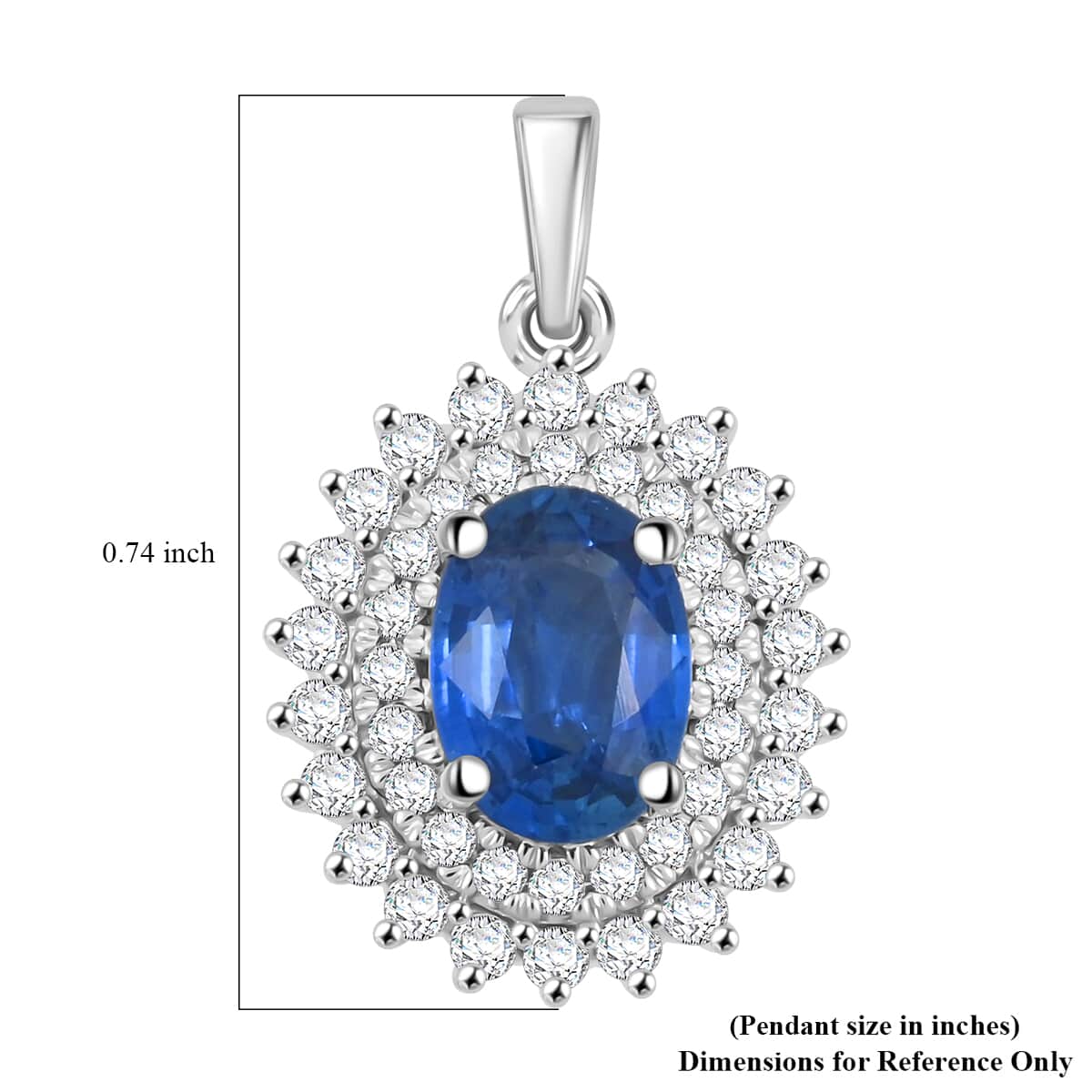 Rhapsody AAAA Andranondambo Blue Sapphire and E-F VS Diamond 1.40 ctw Pendant in 950 Platinum image number 3