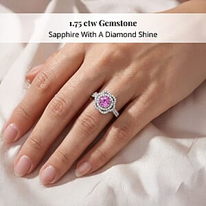Certified & Appraised Rhapsody 950 Platinum AAA Madagascar Pink Sapphire, Diamond (F-E, VS) (0.41 cts) Ring (Size 10.5) (7 g) 1.75 ctw