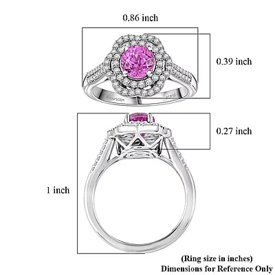 Certified & Appraised Rhapsody 950 Platinum AAA Madagascar Pink Sapphire, Diamond (F-E, VS) (0.41 cts) Ring (Size 5.0) (7 g) 1.75 ctw