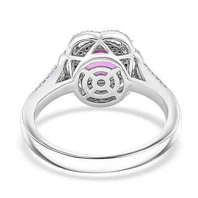 Certified & Appraised Rhapsody AAAA Sakalava Sparkle Madagascar Pink Sapphire and F-E VS Diamond 1.75 ctw Ring in 950 Platinum (Size 7.0) 7 Grams