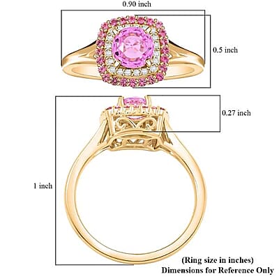 Certified & Appraised Luxoro 10K Yellow Gold AAA Madagascar Pink Sapphire, Pink Spinel, Diamond (G-H, I2) Ring (Size 12.0) 1.35 ctw