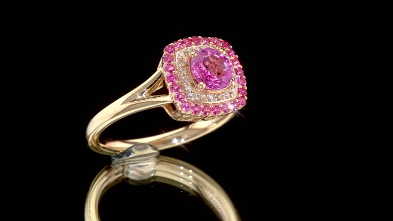 Doorbuster Certified & Appraised Luxoro 10K Yellow Gold AAA Madagascar Pink Sapphire, Pink Spinel, Diamond (G-H, I2) Ring (Size 6.0) 1.35 ctw