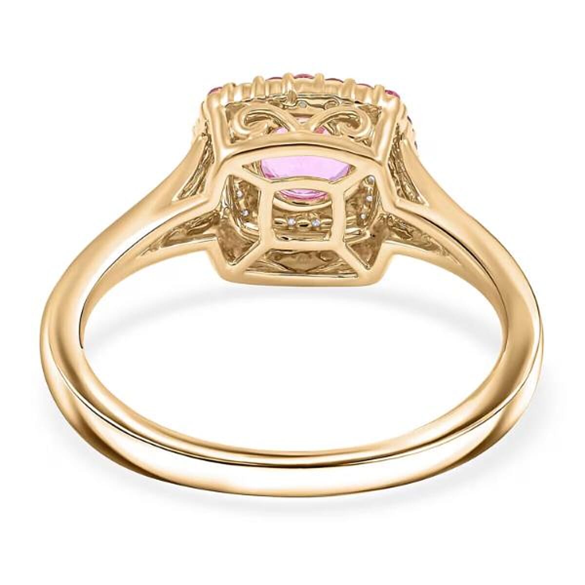 Certified & Appraised Luxoro AAA Madagascar Pink Sapphire, Pink Spinel and G-H I2 Diamond 1.35 ctw Ring in 10K Yellow Gold (Size 7.0) image number 6