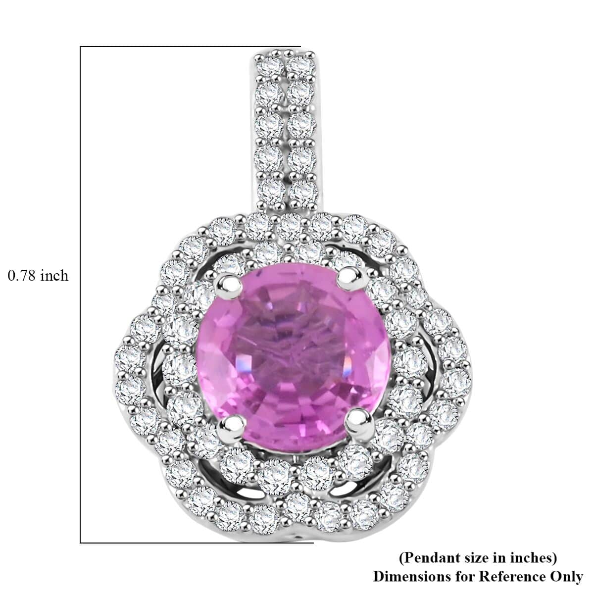 Doorbuster Certified & Appraised Rhapsody AAAA Sakalava Sparkle Madagascar Pink Sapphire and F-E VS Diamond 1.55 ctw Pendant in 950 Platinum 4 Grams image number 4