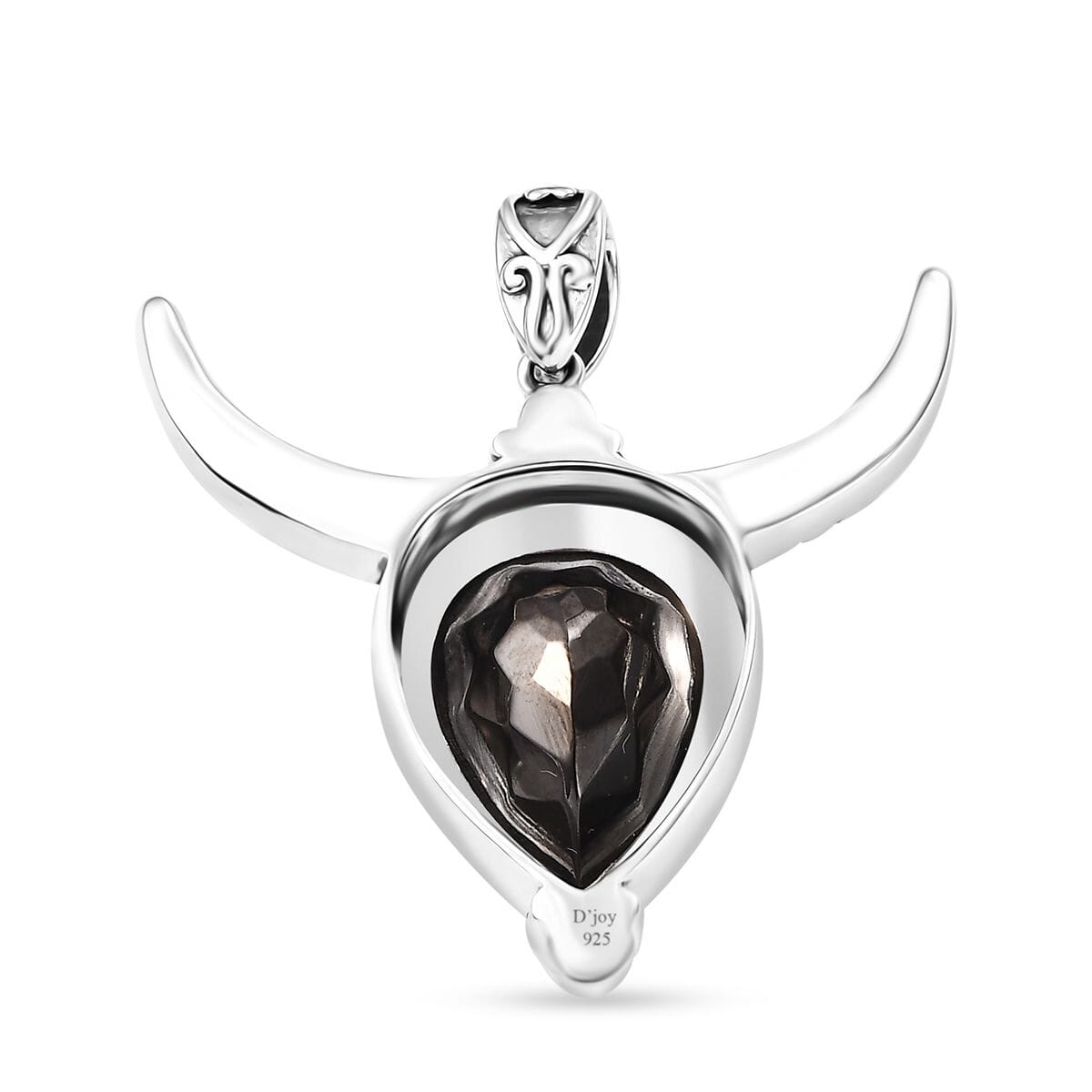 Artisan Crafted Elite Shungite 8.50 ctw Bull Head Pendant without Chain in Black Oxidized Sterling Silver image number 4