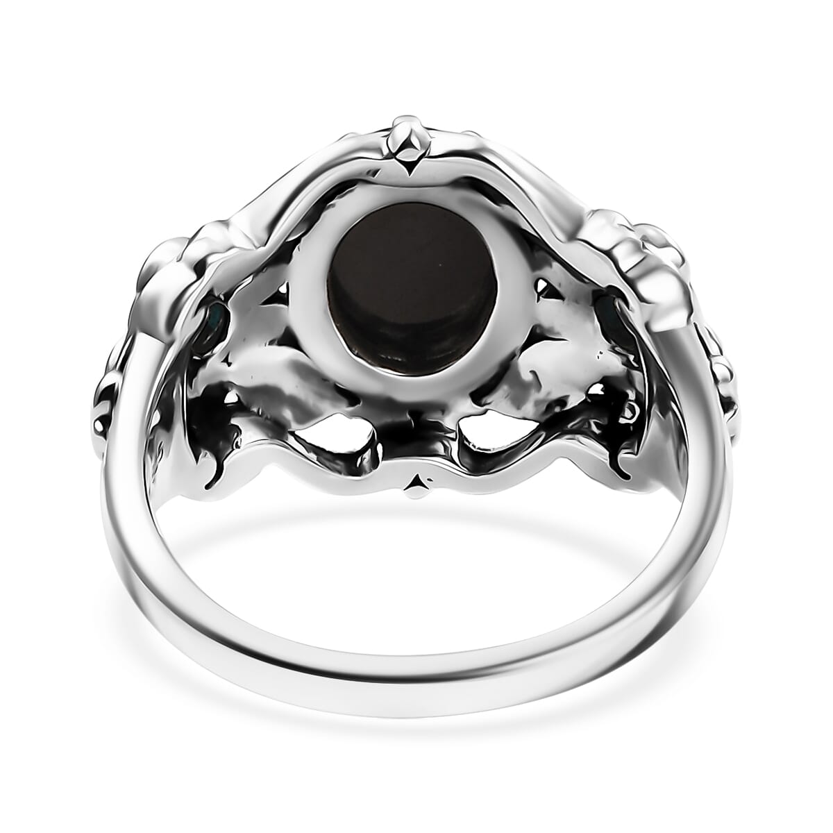 Elite Shungite and Sleeping Beauty Turquoise 1.40 ctw Ring in Sterling Silver (Size 11.0) image number 4