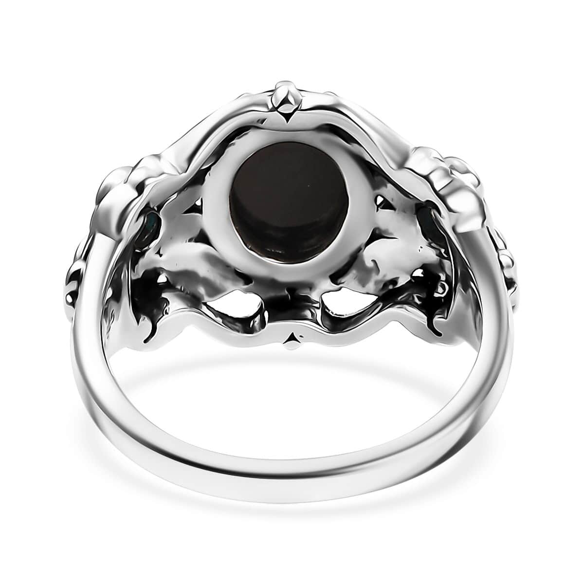 Elite Shungite and Sleeping Beauty Turquoise 1.40 ctw Ring in Sterling Silver (Size 7.0) image number 4