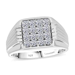 Luxuriant Lab Grown Diamond G-H SI 1.00 ctw Men's Ring in Platinum Over Sterling Silver (Size 11.0)