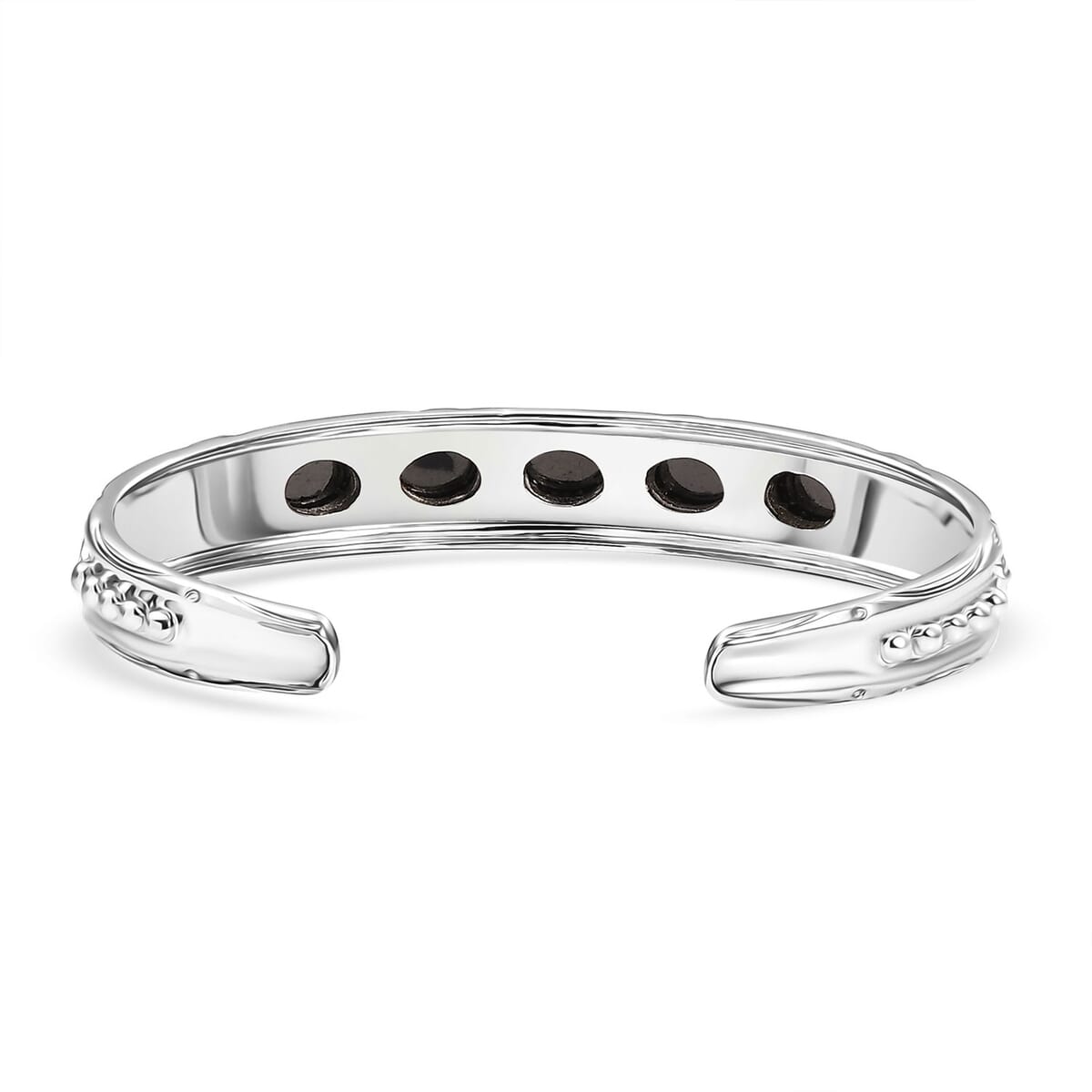 Karis Elite Shungite 3.90 ctw Cuff Cuff Bracelet in Platinum Bond image number 4