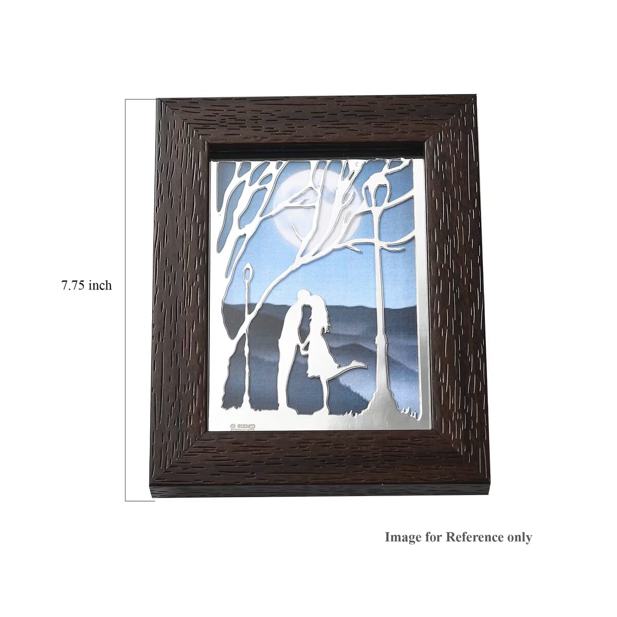 Rhodium Over Sterling Silver Moonlit Kiss Photo Frame 9 Grams image number 5