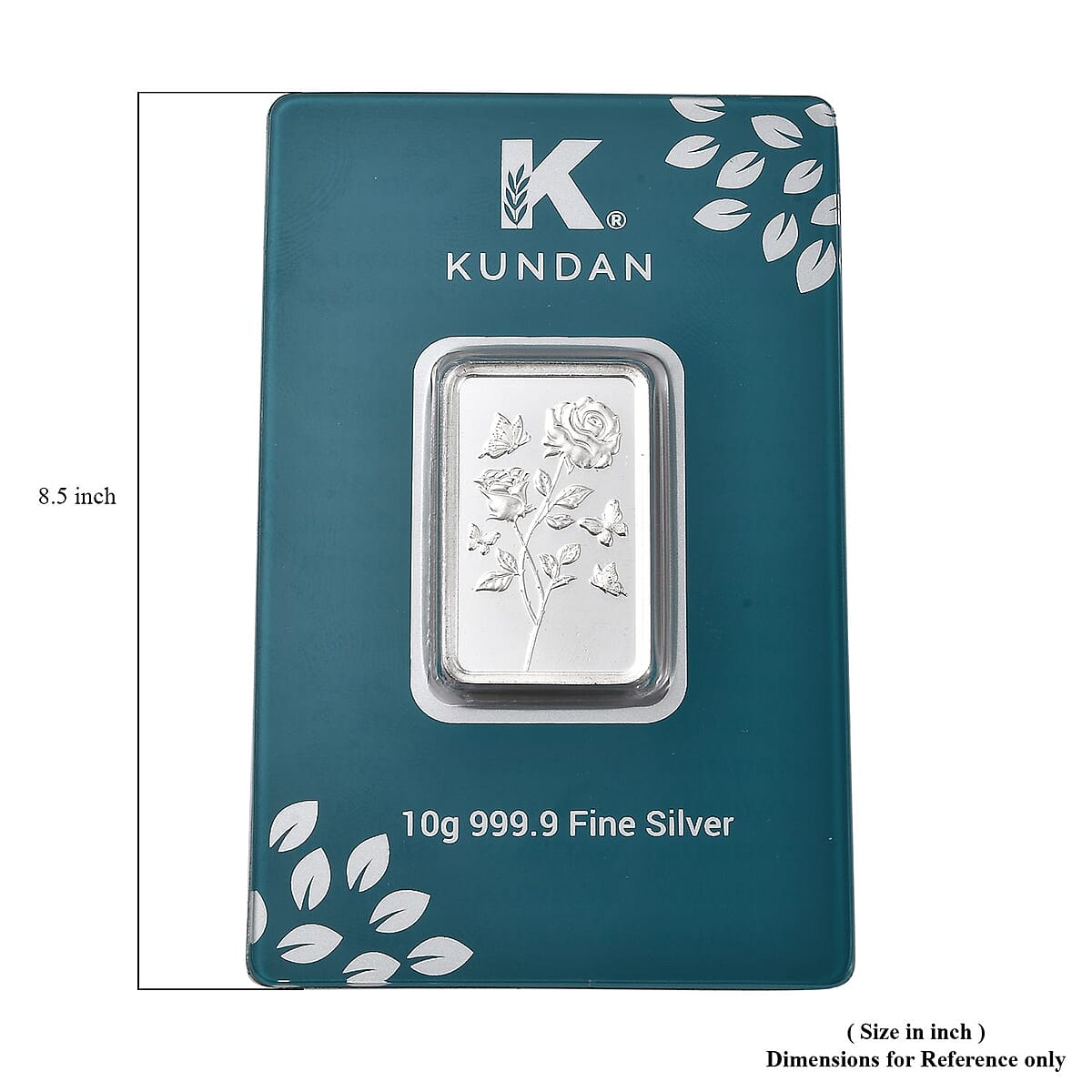 Doorbuster Kundan 999.9 Fine Silver Forever Rose Bar 10 Grams image number 4