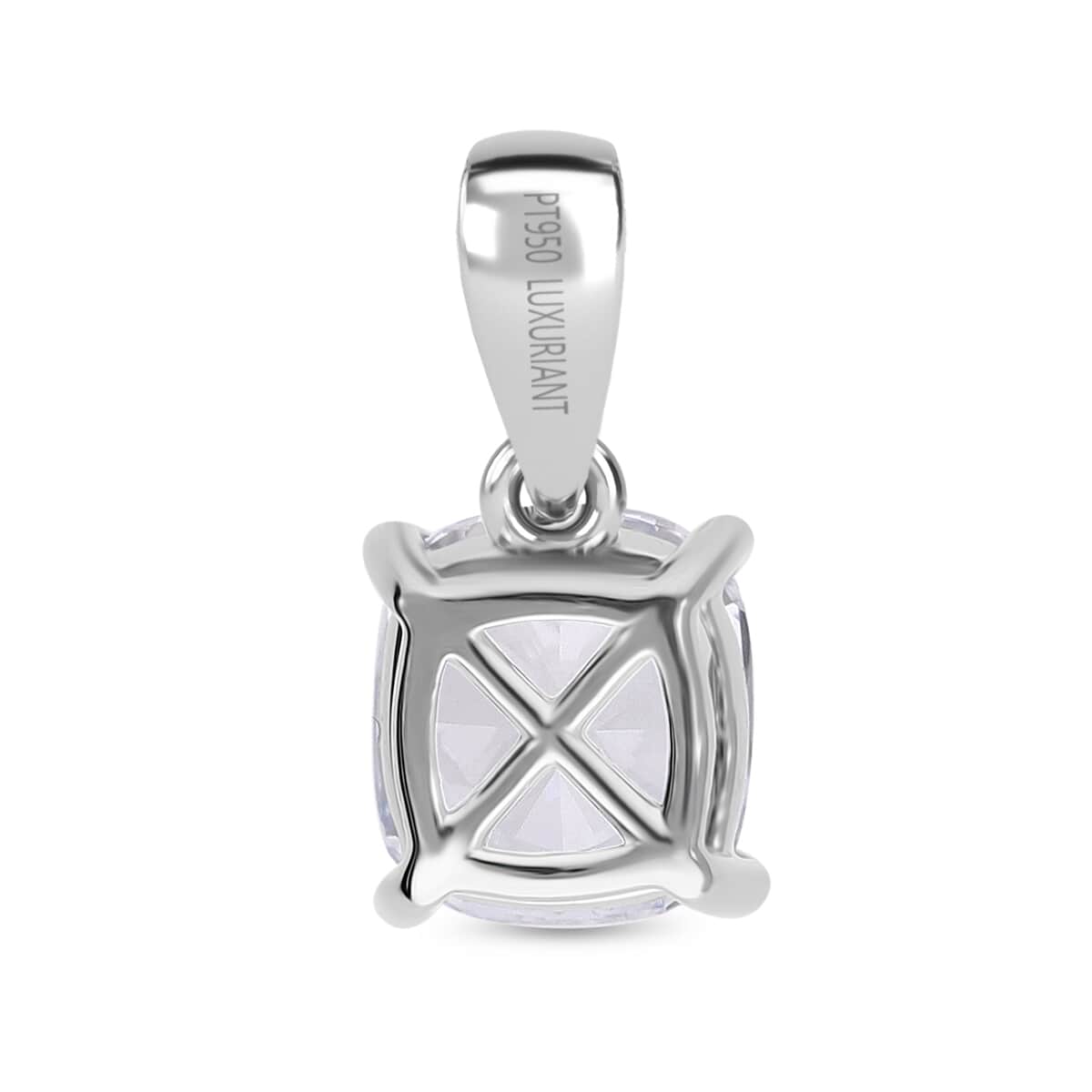 SGL Certified Asscher Cut Luxuriant Lab Grown Diamond G-H VS 0.75 ctw Pendant in 950 Platinum image number 3