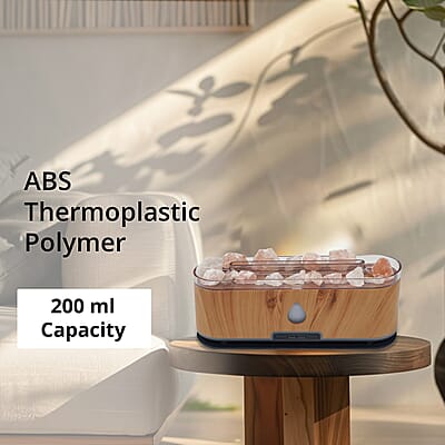 Brown Flame Aroma Diffuser with 10 Essential Oils and Color Changing Mood Lights Himalayan Salt Lamp (5V, 200ml)